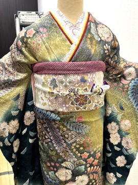 正絹辻が花絞り辻が花振袖グリーン【frn-2030】振袖レンタル・大阪、日産呉服・都島店 正絹辻が花絞り辻が花振袖グリーン【frn-2030】振袖レンタル・大阪、日産呉服・都島店