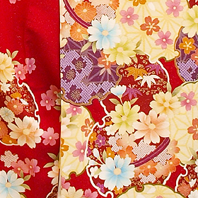 京友禅・ラメ入り地紋、雪輪・桜文様・金彩・手描き・刺繍を入れた京友禅の逸品