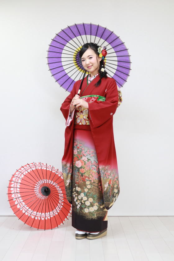 正絹京友禅色留振袖、赤:FR-145|振袖レンタル&着付け・ヘアーセット|大阪、日産呉服・和田甚 正絹京友禅色留振袖、赤:FR-145|振袖レンタル&着付け・ヘアーセット|大阪、日産呉服・和田甚