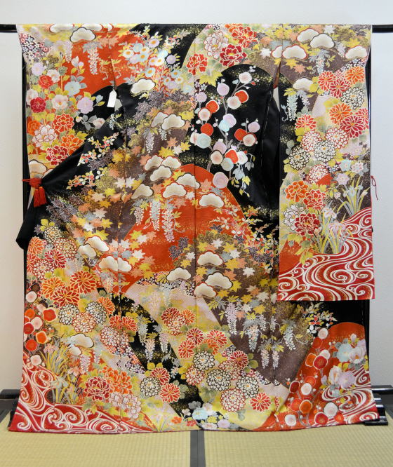 正絹高級振袖レンタル【FUN-1001】:丹後縮緬京友禅金駒刺繍入り振袖|振袖レンタル|大阪・日産呉服 正絹高級振袖レンタル【FUN-1001】:丹後縮緬京友禅金駒刺繍入り振袖|振袖レンタル|大阪・日産呉服