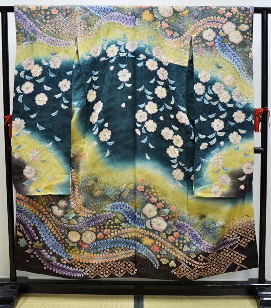 正絹辻が花絞り辻が花振袖グリーン【frn-2030】振袖レンタル・大阪、日産呉服・都島店 正絹辻が花絞り辻が花振袖グリーン【frn-2030】振袖レンタル・大阪、日産呉服・都島店