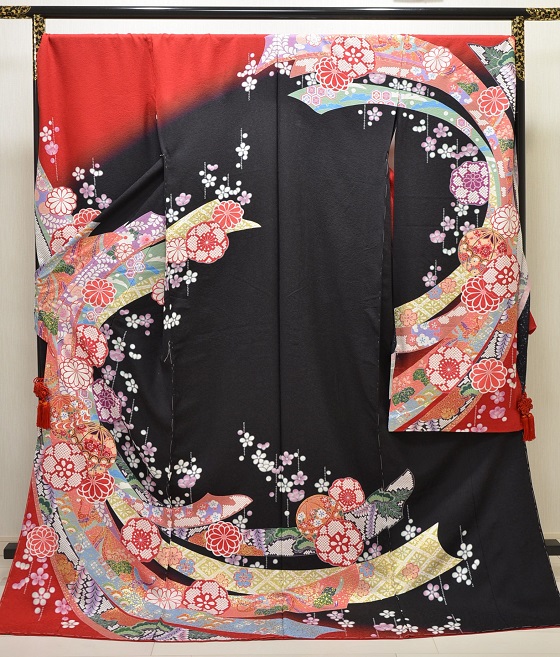 正絹最高級、滝泰謹製おぼろ振袖：オーダーレンタル【FUN-2011】高級呉服の「大阪・日産呉服」