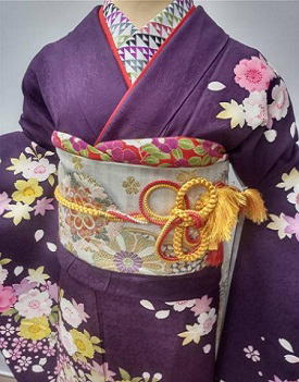 正絹刺繍入り京友禅振袖、紫/ピンク【tr-140】|振袖レンタル|大阪、日産呉服・都島店
