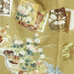 正絹高級色留袖・金茶【IRT-103】レンタル大阪
