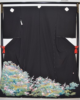 正絹手描き加賀友禅黒留袖|tr-006|留袖レンタル大阪 正絹手描き加賀友禅黒留袖|tr-006|留袖レンタル大阪
