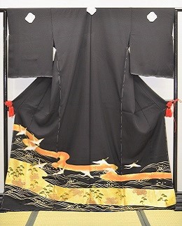 正絹最高級純金箔黒留袖|tr-005|留袖レンタル大阪 正絹純金箔黒留袖|tr-005|留袖レンタル大阪