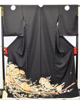 正絹最高級純金箔黒留袖|tr-005|留袖レンタル大阪 正絹純金箔黒留袖|tr-005|留袖レンタル大阪