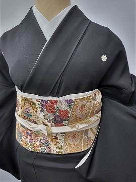 正絹丹後縮緬、鷲見染工謹製・松寿立鶴の図黒留袖【tr-215】|キモノレンタル|大阪都島、日産呉服・和田甚