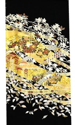 正絹高級京友禅金彩黒留袖【TRN-3012】