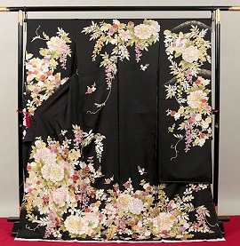 正絹蘇州刺繍振袖・黒【FO-104】高級着物専門キモノ粋人|大阪、日産呉服・都島店 正絹蘇州刺繍振袖・黒【FO-104】高級着物専門キモノ粋人|大阪、日産呉服・都島店