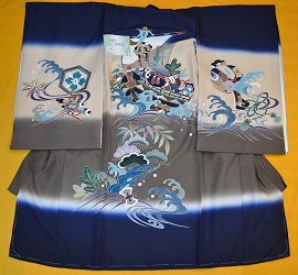 高級着物専門キモノ粋人|正絹最高級手描き京友禅産着男児:um-2004|大阪都島、日産呉服・都島店 高級着物専門キモノ粋人|正絹最高級手描き京友禅産着男児:um-2004|大阪都島、日産呉服・都島店