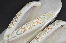 高級着物専門キモノ粋人|ゴールド（金色）高級草履バッグセット、手鏡つき:zb-1010、大阪、日産呉服・都島店
